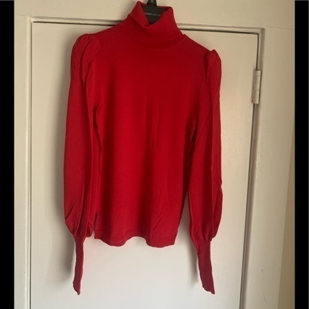 Express Red‎ Fitted Balloon Sleeve Sweater Small
